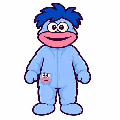 Monstroo Blue full body mascot
