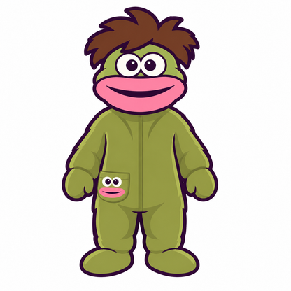 Monstroo Green full body mascot