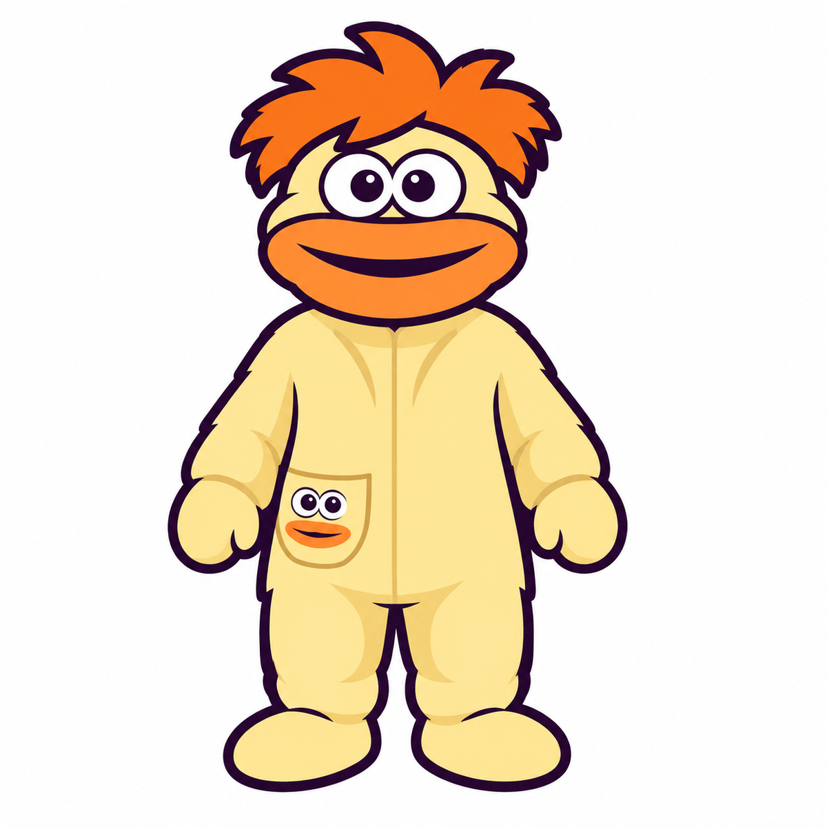 Monstroo Orange full body mascot