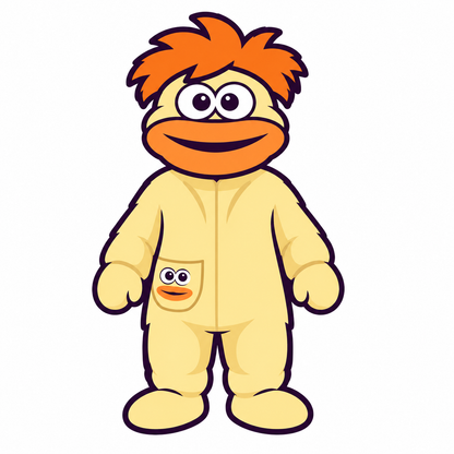 Monstroo Orange full body mascot
