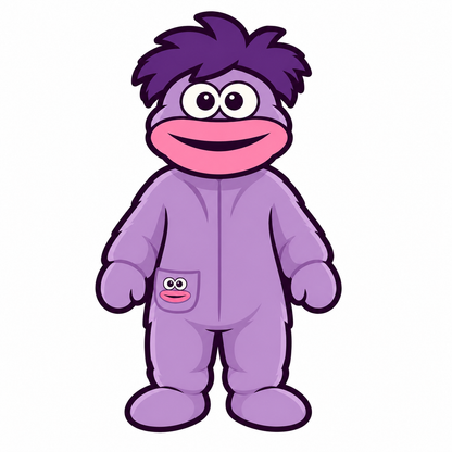 Monstroo Purple full body mascot